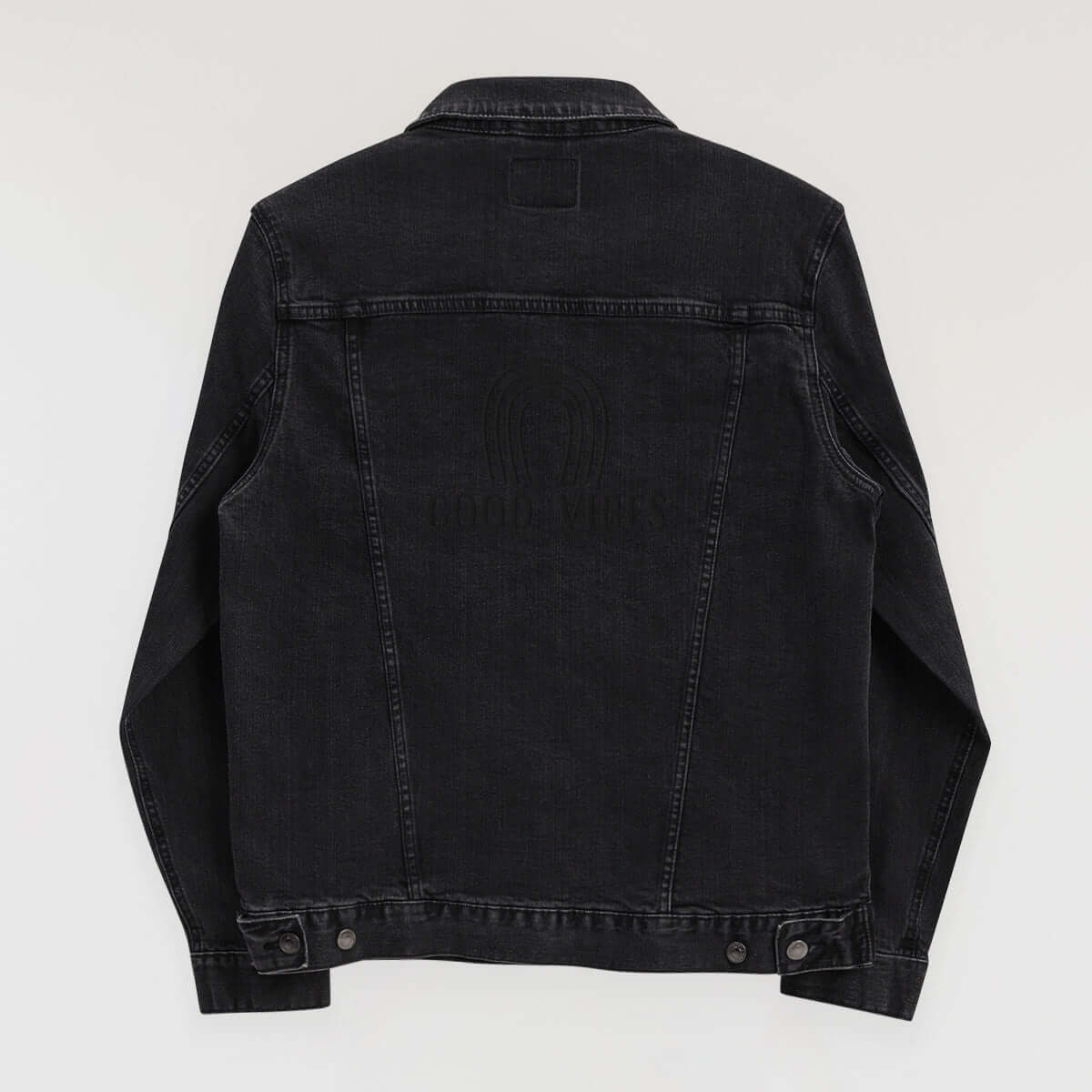 Good Vibes Denim Jacket - Black Stitch