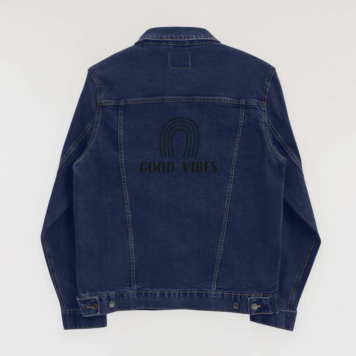 Good Vibes Denim Jacket - Black Stitch