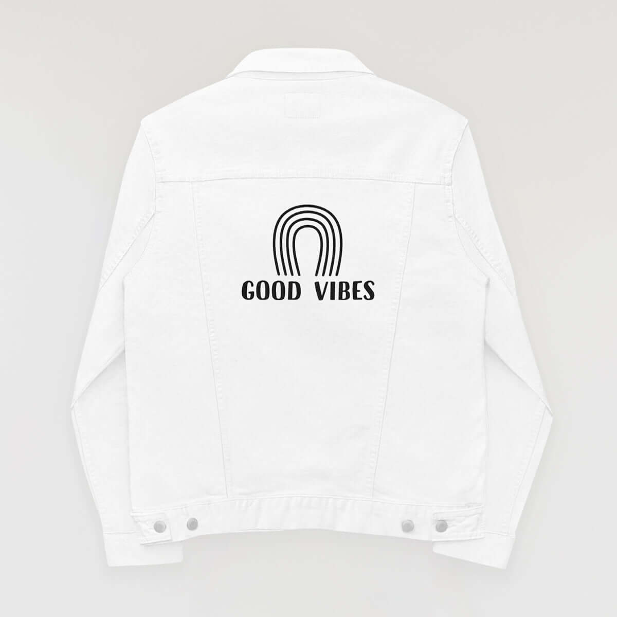 Good Vibes Denim Jacket - Black Stitch