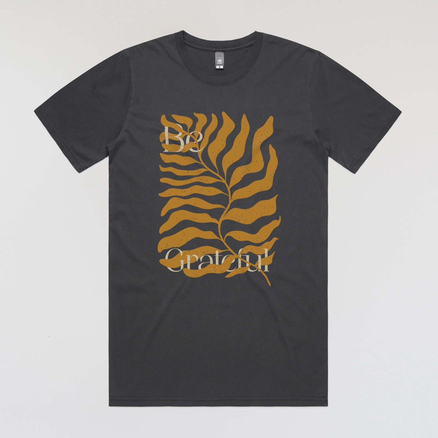 Not Roses - Be Grateful T-shirt (Faded black). Front View