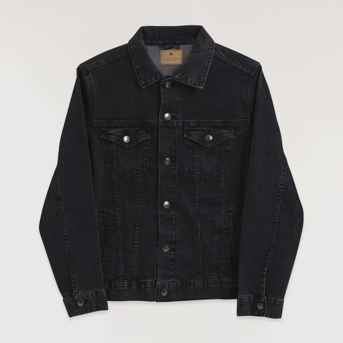 Good Vibes Denim Jacket - Black Stitch