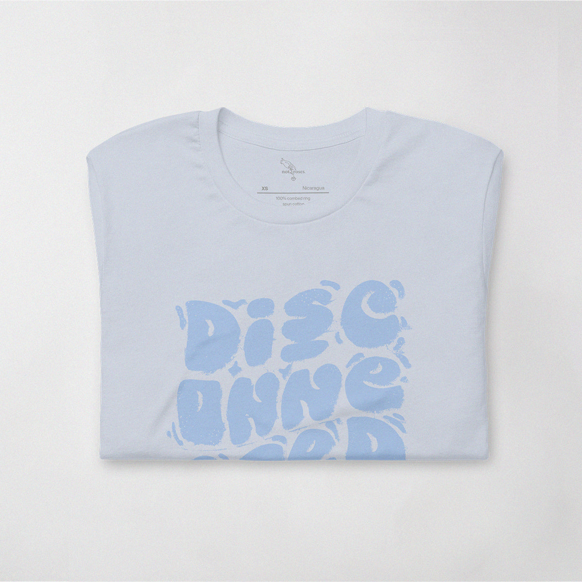 Disconnected (Blue Print) T-shirt. Pale view folded view.