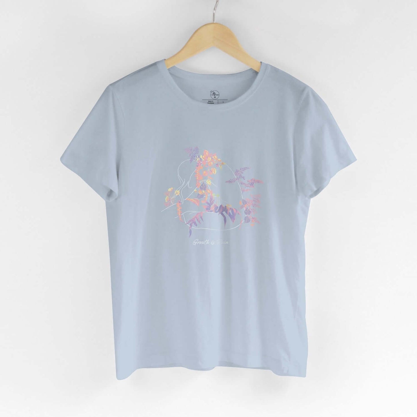 Growth is Pain T-Shirt (Silver & Light Blue)