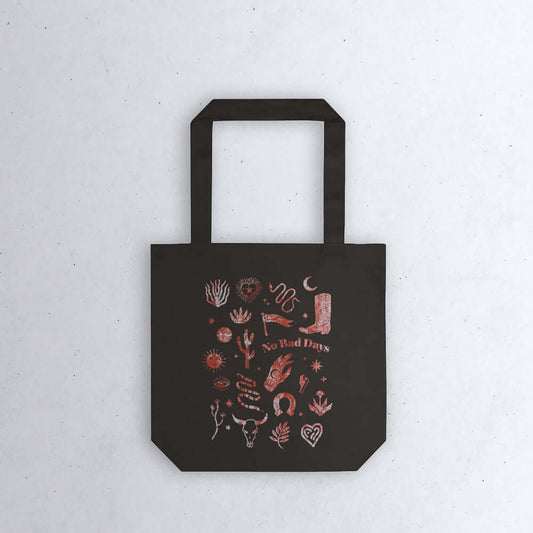 No Bad Days - Cotton Tote Bag (Red Design)