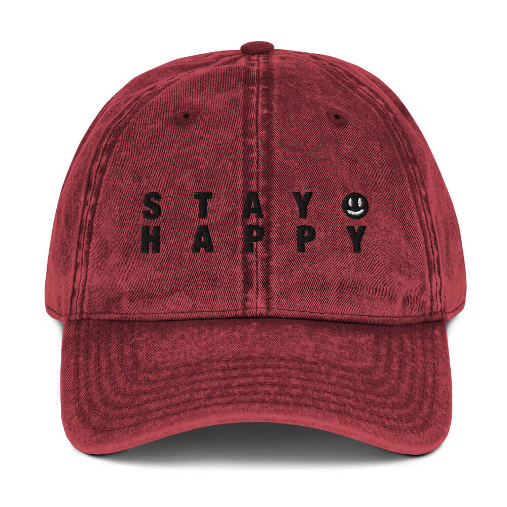 Stay Happy Vintage Cap